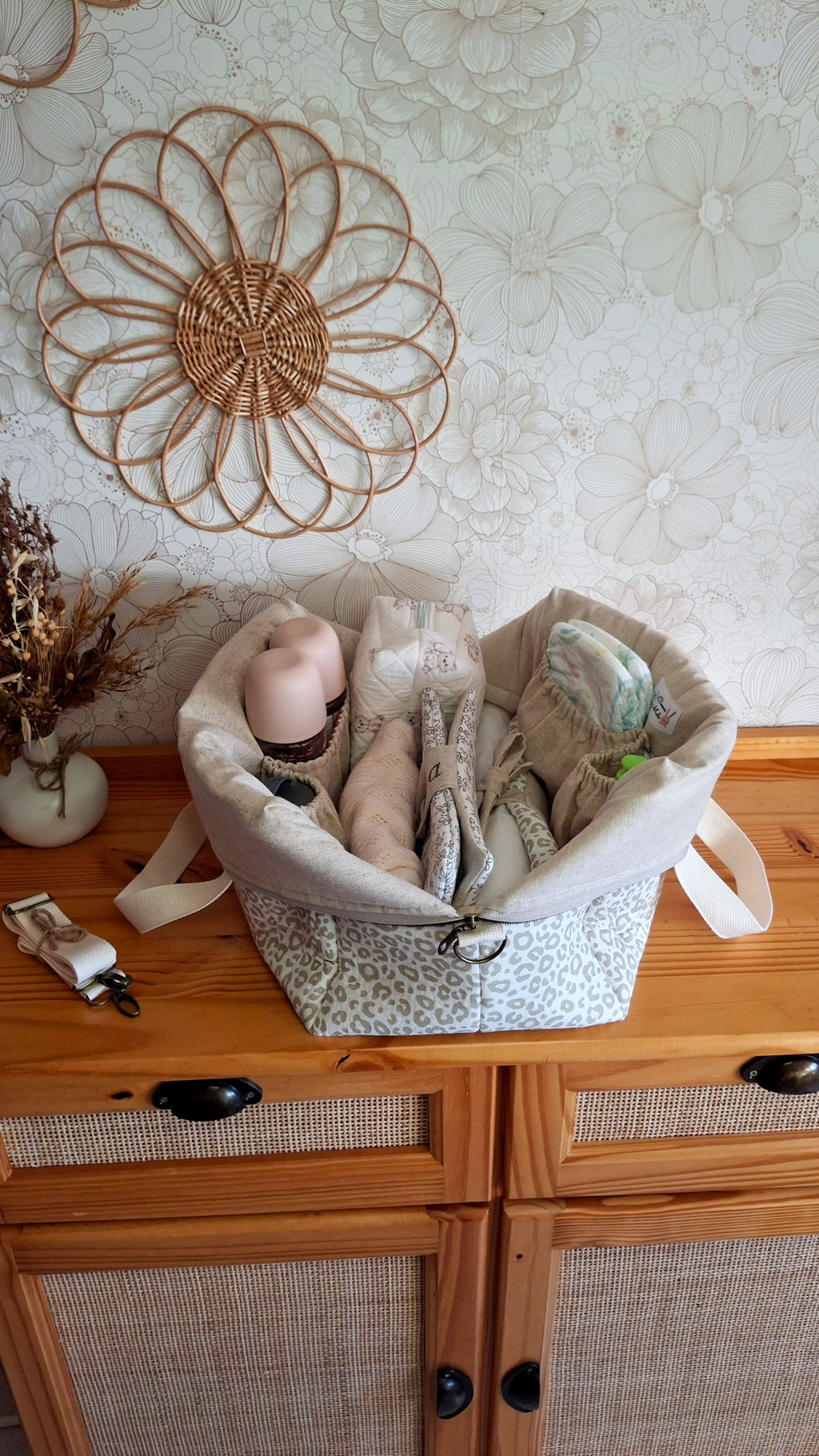 Sac à langer "AMOUR" ❀ Version Volants • Personnalisé